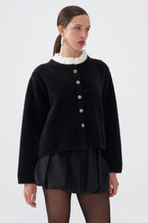 Crystal Ornament Buttoned Cardigan